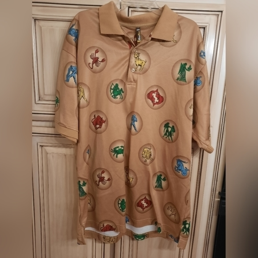 Zodiac Signs 2XL‎ Collared Shirt! Unique! ASTROLOGY